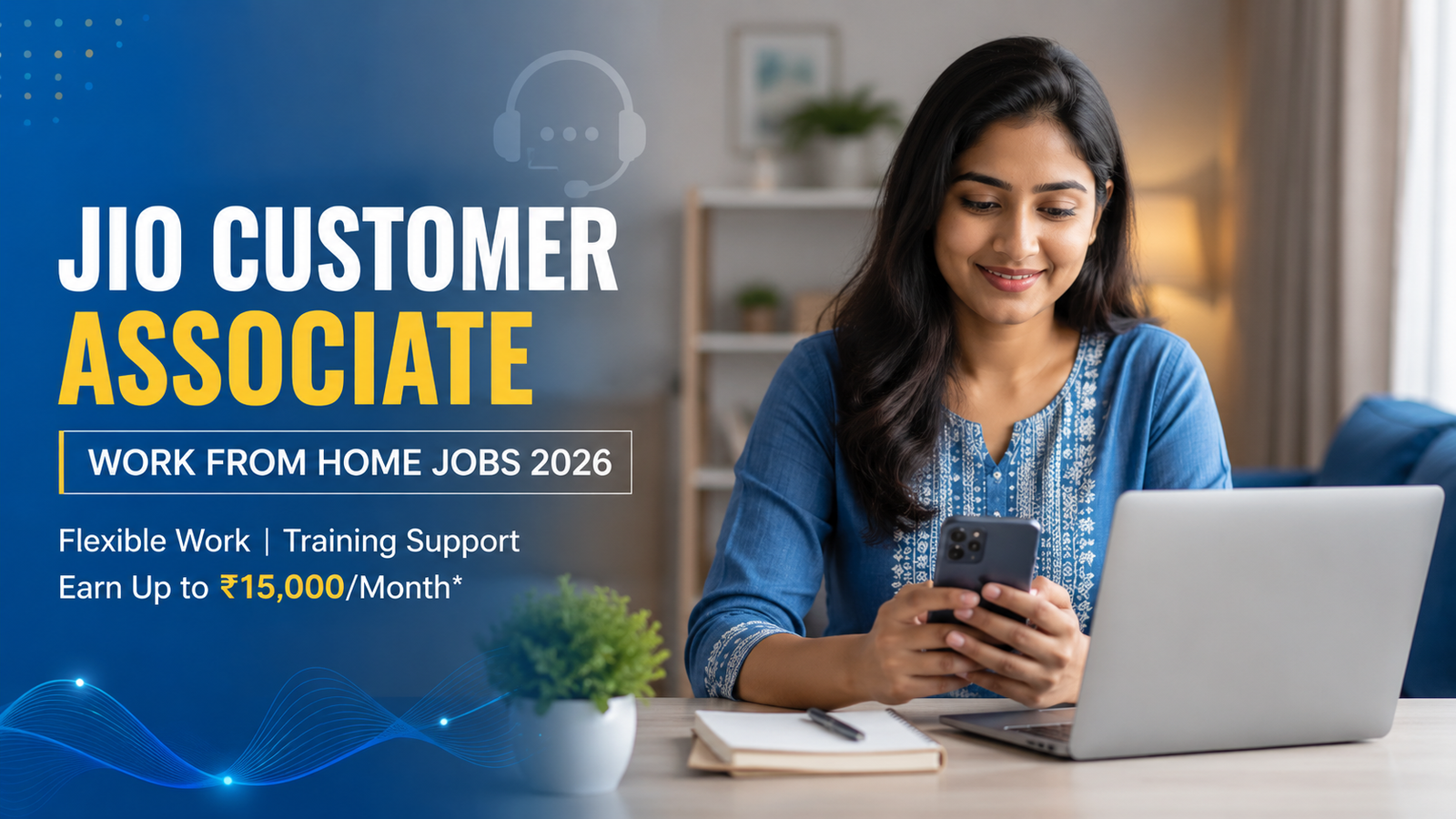 Jio Customer Associate Work From Home Jobs 2026 for women